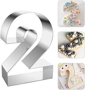 ZADE 8 Inch 304 Stainless Steel Large Size Number Cake Mousse Mold Number 2 Tiramisu Cheesecake Mold Cookie Cutter Bakeware 3D Cake Baking Pan for Birthday and Baking, Party