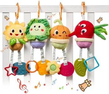 TUMAMA Baby Soft Potted Plant Hanging Stroller Toys Crib Car Seat Toys,Infant Newborn Crinkle Rattles with Squeaky Sensory Developmental Toy 0 3 6 12 Months