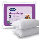 Silentnight Deep Sleep Pillows 2 Pack – Medium Support Comfortable Hollowfibre Bed for Front, Back and Side Sleepers Machine Washable Hypoallergenic of Standard Size, White