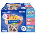 Friskies Ocean Delights Wet Cat Food, Pate Variety Pack 3 Flavours - 156 g Can (24 Pack)