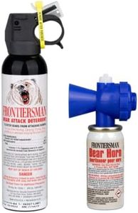 SABRE Frontiersman 9.2 fl oz. Bear Spray, Maximum Strength 2.0% Major Capsaicinoids, Powerful 35 ft. Range Bear Deterrent and Bear Horn with Locking Top