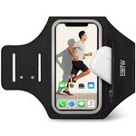 EOTW Running Armband Phone Holder with Airpods Zipper Pocket for iPhone 16/15/14 Pro Max XS/XR/X, Skin-Friendly Sweatproof Phone Holder for Running with Anti-Fall Buckle up to 6.8" Perfect for Jogging