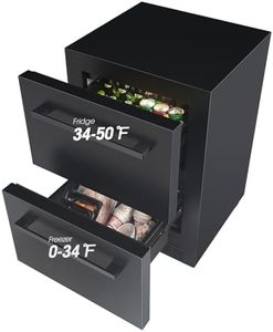 Vesgolden 24' mini fridge Under Counter Double Drawer Beverage Refrigerator, Indoor & Outdoor Fridge for Patio, Kitchen & Bar, Weatherproof, Black