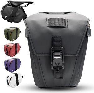Lumiere & Co. Maximus Large Magnetic Bike Seat Bag – Quick-Attach Saddle Bag with AquaGuard Zippers, Secure Under-Seat Storage for Cycling Gear & Accessories (Black, Large)