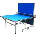 MUNDET WALA Indoor Table Tennis Table w/Both Side Laminated & Wheels w/Lock (TT Net + 2 TT Racket & 2 Stiga Balls) (18MM TOP)