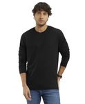 Jockey Men's Regular Fit Round Neck Full Sleeved T-Shirt AM95_Black_L