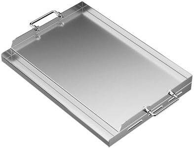 MixRBBQ Universal Stainless Steel Griddle Plate, 23" X16" Flat Top Grill with Foldable Handles for Gas BBQ Charcoa Grills, Stovetop, Griddle for Gas Grill