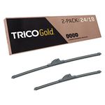 TRICO Gold Wiper Blade 24 & 18 inch Fits Select Chevrolet, Toyota, Hyundai, Kia, Nissan, GMC, Dodge, Subaru, BMW, Lexus, Model Years (18-2418)