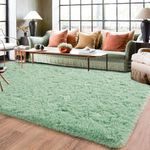 Quntue 8x10 Area Rugs for Living Room, Ultra Soft Large Shag Living Room Rug Fluffy Rug Carpet for Bedroom, Plush Modern Floor Rug for Kids Room Fuzzy Rug for Home Decor Aesthetic, Mint Green