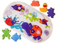 MATRIOSKA 1 Large Mat + 5 EXTRA Mini Non-Slip Bath / Shower Mats for Babies, Kids and Children with Strong Suction Cups, Prevent Slip and Fun Bath Time with Safety