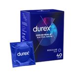 Durex Originals Extra Safe Condoms, Regular Fit, 40s, Easy On Shape, With Extra Silicone Lube