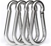 Heavy Duty Stainless Steel Carabiner Snap Hooks for Outdoor Hiking and Camping, As Seen on TV, (Set of 16)