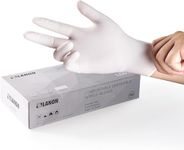 LANON Food Safe Disposable White Nitrile Gloves, Latex-Free, Powder-Free, Textured Fingertips, Cooking, Cleaning, Large