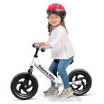 Balance Bike Toddler No Pedal Training Bicycle for Kids 24 Months to 5 Years Tool-Free Adjustments Seat and Handlebar Best Gift for 2-5 Boys and Girls (White)