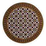 Casa Moro MT2125 Mosaic Table from Morocco -M60-43 Diameter 60 cm Round Mosaic Side Table in Brown Colourful Boho Chic Coffee Table Garden Table