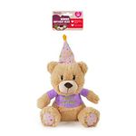 Rosewood Chubblez Bonnie Birthday Bear Plush Dog Toy, Gift for Dogs