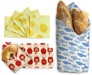 AbejaWrap Beeswax Wraps for Food, Reusable Beeswax Wraps 9 Pack, Beeswax Wrap/Fish Apple Lemon