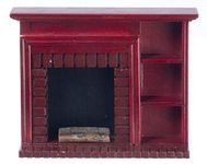 Melody Jane Dolls House Miniature 1:12 Scale Mahogany Fireplace with Shelves