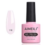 AIMEILI Soak Off UV LED Light Pink Gel Nail Polish - Gardenia Jasminoides Ellis (118) 10ml