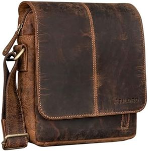 STILORD 'Matt' Mariconera Piel Auténtico para Hombres Bolso Vintage para Hombres Bolsito Mensajero Bolsa de hombro o Bandolera Cuero, Color:calais - marrón