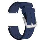 Korlexchi Quick Release Fluorine Rubber Watch Band For Men Compatible With IWC Bracelet For Big Pilot Watchband For Portofino Watch Strap For Portugieser For TOP GUN 20mm 21 22mm (22MM, Dark Blue)