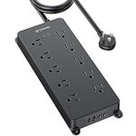 TROND Power Bar Surge Protector 2 USB C, 4000 Joules, ETL Listed, 10ft Long Extension Cord Indoor, 10 Multiplug Outlets 4 USB Ports, Flat Plug Power Strip, Wall Mount for Home Office Desk Supplies