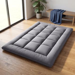 Japanese Floor Futon Mattress Queen Foldable Roll Up Sleep Pad for Guest
