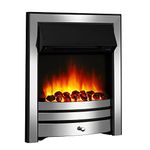 Endeavour Fires Roxby Inset Electric Fire Chrome Trim and Fret, 220/240Vac 1&2kW, 7 Day Programmable Remote Control Electric Fire (without spacer)