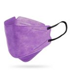 Premium Face Masks 30 Colors Resealable Pack of 5 Pieces. Colored Disposable Masks. Quality Ear Loops And Flexible Nose Bridge (Grape)