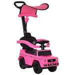 HOMCOM 3 in 1 Kids Children Ride on Push Car Toddler Sliding Car G350 Licensed Walker Foot to Floor Slider Push-Along with Horn Steering Wheel NO POWER Manual, Pink