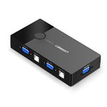 Ugreen 2 Port 2-in-1 Out USB VGA VideoSharing KVM Switch Box Adapter for PC Laptop Desktop Monitor Projector TV (Black)