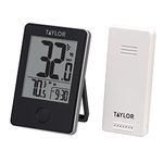 Taylor Precision Products 1730 Indoor/Outdoor Wireless Digital Thermometer with Remote, Black, one Size