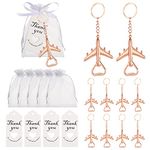 Winocbxt 50PCS Airplane Bottle Opener Keychains for Wedding or Bridle Shower Favors,Baby Shower Gifts, Souvenirs to Guests Bluk