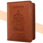 CA Travel Passport Holder Leather Case - KINGMAS RFID Blocking Passport Wallet Cover