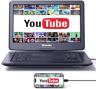 GOnavidio 17.9" Portable DVD Player with 15.6" Large Screen, Support HDMI Input, AV Out, 1600x900 HD Resolution, 6 Hours Rechargeable Battery, Sync Screen, Region Free, USB/TF Card, Last Memory