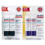 Aquaphor Lip Repair, Moisturizing Lip Balm Multipack (2 Repair sticks + 2 Repair & Protect SPF 30 sticks)