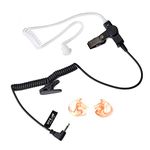 HYS 2.5mm Receiver/Listen ONLY Surveillance Acoustic Tube Earpiece Headset with 1 Pair Medium Earmolds for Two-Way Radios, Transceivers and Radio Speaker Mics Jacks