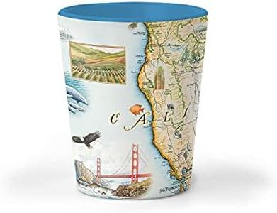 Xplorer Maps Northern California Map Ceramic Shot Glass, BPA-Free - For Office, Home, Gift, Party