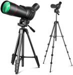 Nexiview 25-75x60 Spotting Scope with 64in Tripod, Carry Bag - Clear Low Light Vision Spotting Scopes - Fogproof Spotting Scopes for Target Shooting, Hunting, Birding, Wildlife Viewing (Black)