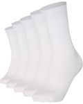 Mysocks Unisex 5 Pairs Socks Seamless Toe Extra Fine Combed Cotton Plain White 7-11