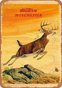 Wisesign Metal Tin Sign 8x12 inche - Vintage Style/Rusty Look 1958 Western Deer - Plaque Poster for Bar Pub Beer Home Garage Man Cave Wall Decor