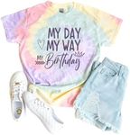 Birthday Girl Shirt Cute Girl Birthday T-Shirt Toddler Girls Graphic Baby Short Sleeve Tee Tops 5-12 Year