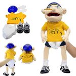 Jeffy Puppet Plush Toy Doll, Jeffy Hand Puppet, Soft Plush Toy for Boys and Girls, Funny Puppets Toy, for Kids Birthday Christmas Halloween Party