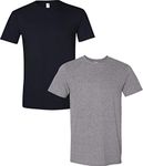 Gildan Men's Softstyle Cotton T-Shirt, Style 64000, Pack of 2 2XL Black-GraphiteHTH, Black-graphitehth, XX-Large