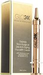 GLO24K Instant Facelift Cream with 24k Gold, Hyaluronic Acid, Peptides, and Vitamins A,C,E - Non-Invasive Alternative to Injections for Instant Results