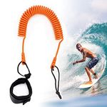 GOCUODE Surf Leash,Surfboard Leash Coiled,Retractable Ankle Strap for Surfboards,SUP Board,Paddleboards,Kayaks (Orange)