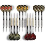 CC-Exquisite 1 Professional Steel Tip Darts Set - X 15 Pics 18 Grams Darts, 15 Aluminum Shafts, Dart Sharpener Toll, 15 O'Rings and Extra 8 Replacement Flights|