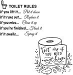 NC Home Stickers Toilet Rules Bathroom Decals Wall Quotes Vinyl Stickers Wall Art Decor for Bathroom Large Wall Sticker Home Decorations.