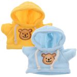 SAFIGLE 2pcs Small Plush Bear Doll Costume Stuffed Animal Outfit Girl Boy Plush Doll Hooded Sweater Clothes Cute Stuffed Animal Outfit Clothing for 6-8 Inch Stuffed Bears