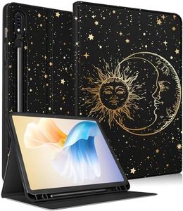 Wazzasoft for Samsung Galaxy Tab S8/Tab S7 Case 11 Inch for Women Girls Cute Folio Cover with Pencil Holder Aesthetic Design Kawaii Sun Moon Stars Tablet Cases for Samsung Tab S7/Tab S8 Case 2022/2020